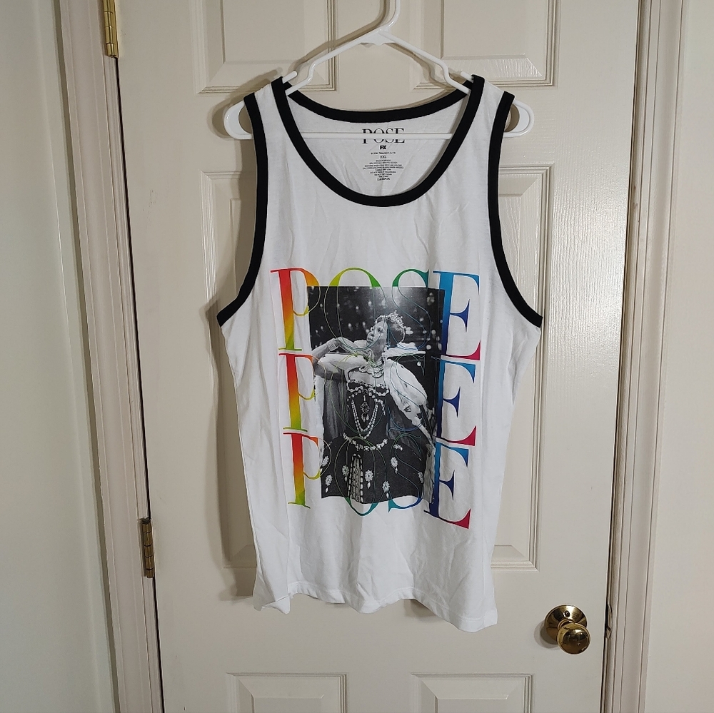 Pose White Tank Top with Graphic